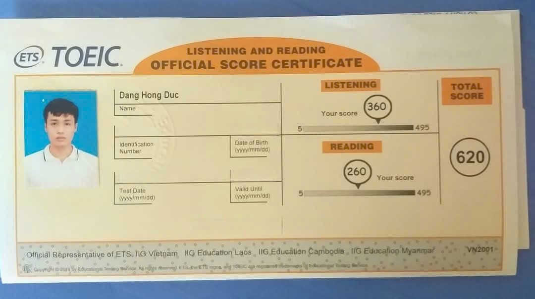 Đặng Hồng Đức – Học viên tại DMAX - Học chắc thi đạt TOEIC
