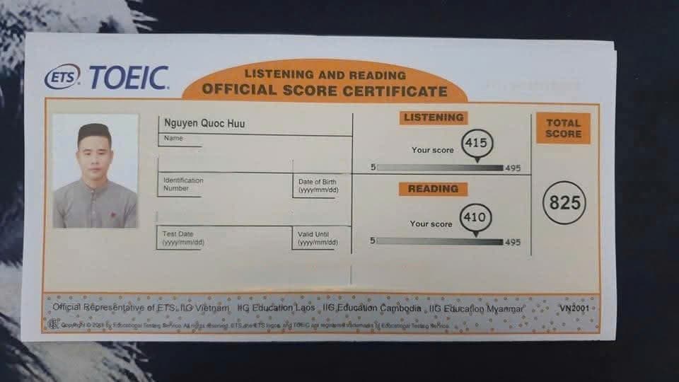 Nguyễn Quốc Hữu – Học viên tại DMAX - Học chắc thi đạt TOEIC