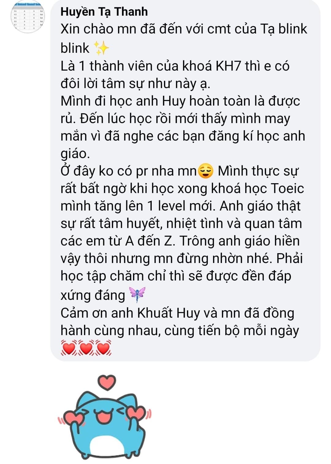 Feedback từ học viên